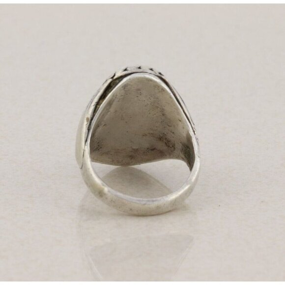 Sterling Silver Crushed Turquoise Ring Men's or Women's Size 7 3/4 - Picture 6 of 6